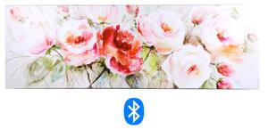 Quadro stampa bluetooth rose rosa cm 150x50x4