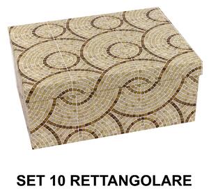 Set 10 Scatole cartone cerchi beige rettangolare