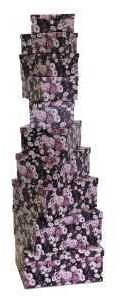 Set 10 Scatole cartone rose nero rettangolare