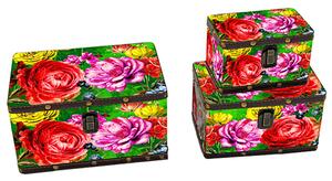 Set 3 Scatole in Similpelle multicolor rettangolare