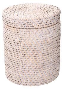 Scatola in rattan algarve bianco tondo cm Ø20xh24