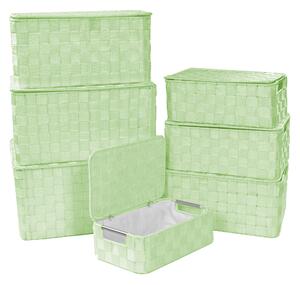 Set 7 Scatole in poliestere verde chiaro rettangolare