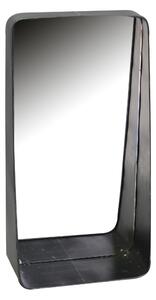 Specchio in metallo nero rettangolare cm 25x12,5xh48