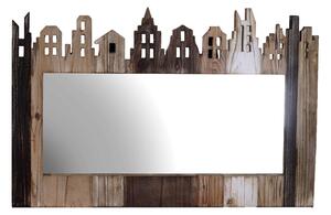 Specchio in legno naturale casette cm 78,5x51,5x2,5