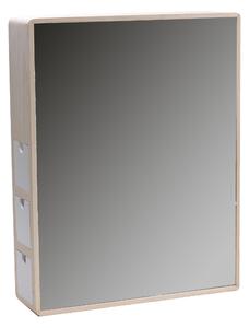Specchio in legno con cassettini laterealicm 35x10xh45