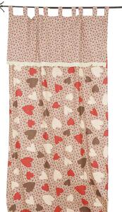 Tenda liscia con cuori 140x280 cm 140x280