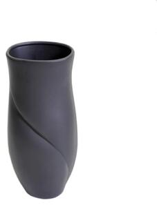 Vaso ceramica petalo nero opaco cm 17x16xh36,5