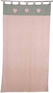 Tenda rosa decoro cuori cm 154x 260
