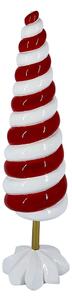 Mini Albero di Natale in Resina bianco rosso cm Ø11,5xh42,3