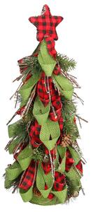 Mini Albero di Natale in Tessuto verde rosso cm Ø18xh43