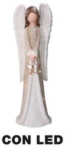 Angelo in Resina con Led oro cm 22x15xh66