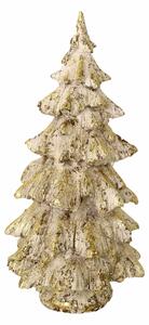 Mini Albero di Natale in Resina bianco glitter oro cm Ø24xh46
