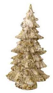 Mini Albero di Natale in Resina bianco glitter oro cm Ø20xh39