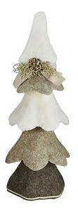 Mini Albero di Natale in panno cm . 21x21 h 58 color noce-bianco