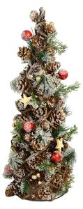 Mini Albero di Natale innevato con bacche rosse e pigne cm Ø19xh50