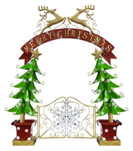 Arco in Metallo alberi con cancello verde cm 285x80xh300