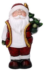Pupazzo Babbo Natale in Resina con albero rosso cm 28x18xh42,5