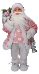 Pupazzo Babbo Natale in Tessuto lanterna rosa cm 40x23,5xh80