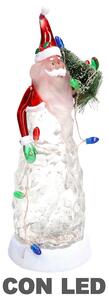 Pupazzo Babbo Natale a Forma di albero con luci cm Ø9,5xh29