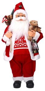 Pupazzo Babbo Natale in Tessuto con regali e lanterna rosso cm 30x17,5xh60