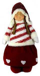Bambina in Tessuto rosso cm 32x14xh76/98