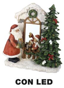 Carillon in Resina babbo natale con Led rosso cm 22x9,5xh22,5