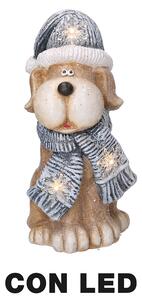 Cane in Resina con Led cappello grigio cm 22x19,5xh40
