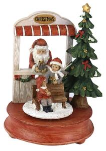 Carillon in Resina babbo natale con musica rosso cm 17x16xh23,5