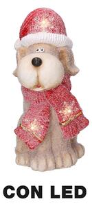 Cane in Resina con Led cappello rosso cm 22x19,5xh40