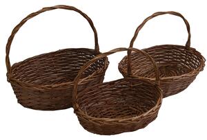 Set 3 Ceste in Vimini naturale ovale