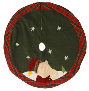 Copri base Albero di Natale in Tessuto con babbo natale verde cm Ø122xh1