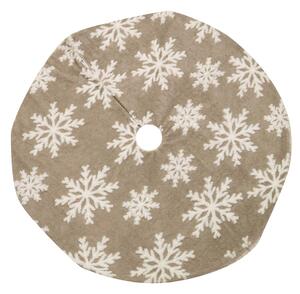Copri base Albero di Natale in Tessuto fiocchi di neve beige cm Ø107xh1