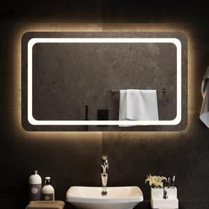 Specchio LED bagno 60x80 cm con cornice satinata installazione reversibile