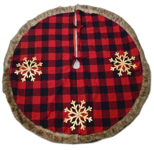 Copri base Albero di Natale in Tessuto con fiocchi tartan rosso cm Ø120