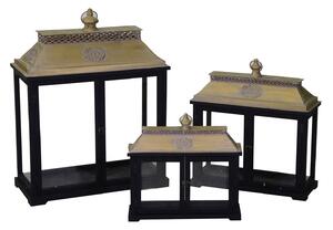 Set 3 Lanterne in Legno nero