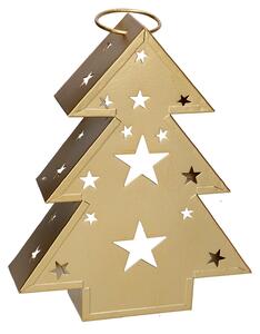 Lanterna in Metallo albero oro cm 27x7,5xh32,5