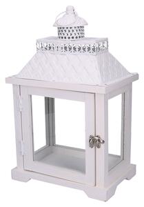 Lanterna in Legno bianco quadro cm 24x16xh39