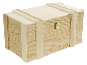 Cassetta portabottiglie 2+2 Posti in pino naturale cm 37x21xh19