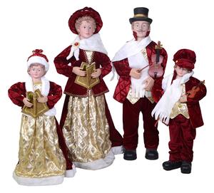 Famiglia Cantori in Plastica e Tessuto Bordeaux Set 4pz cm 34x22xh95