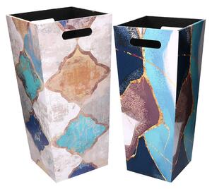 Set 2 Portaombrelli in Similpelle blu marocco rettangolare