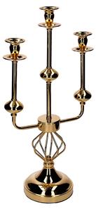Portacandele candelabro in Metallo oro cm 26x14xh51