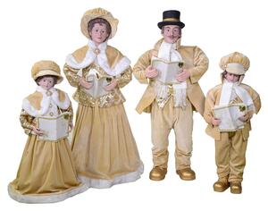 Famiglia Cantori in Plastica e Tessuto Oro Set 4pz cm 34x22xh95