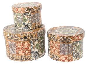 Set 3 Scatole in Similpelle mandala tondo