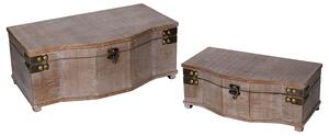 Set 2 Scatole in Legno marrone rettangolare