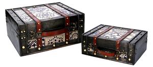 Set 2 Scatole in Legno marrone rettangolare