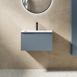 Mobile bagno sospeso 60 cm cannettato blu opaco | KAM-AR60-BLU - KAMALU
