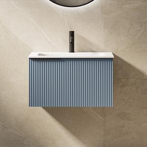 Mobile bagno sospeso 60 cm cannettato blu opaco | KAM-AR60-BLU - KAMALU