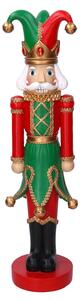 Soldatino Schiaccianoci in Resina giullare rosso cm 14,5x14xh49