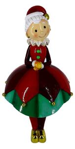 Statua in Resina signora natale seduta rosso cm 17,7x18xh32,2