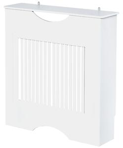 Copritermosifone Bianco 78x19x82 cm in MDF con Piano d'Appoggio e Design Antiribaltamento